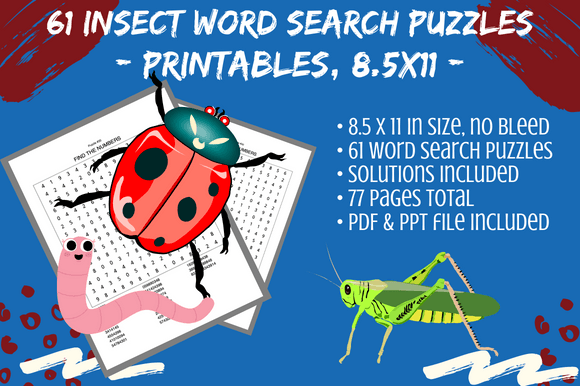 61 Assorted Insect Animals Word Searches: A Versatile Toolkit for Creators