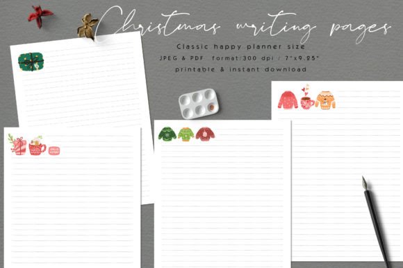 Christmas Writing Paper Instant Download for Professional and Personal Projects