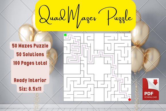 Quad Shaped Maze Puzzles: A Premium KDP Interior