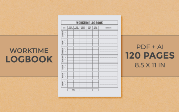 Worktime Logbook: A KDP Interior for Precise Time Management